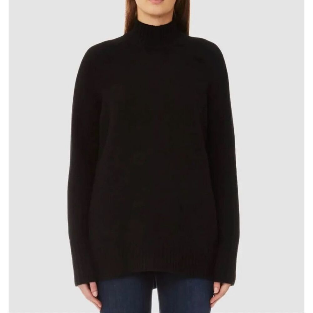 Polo Ralph Lauren Wool Blend Mock Neck Pullover Tunic Sweater Black Size L